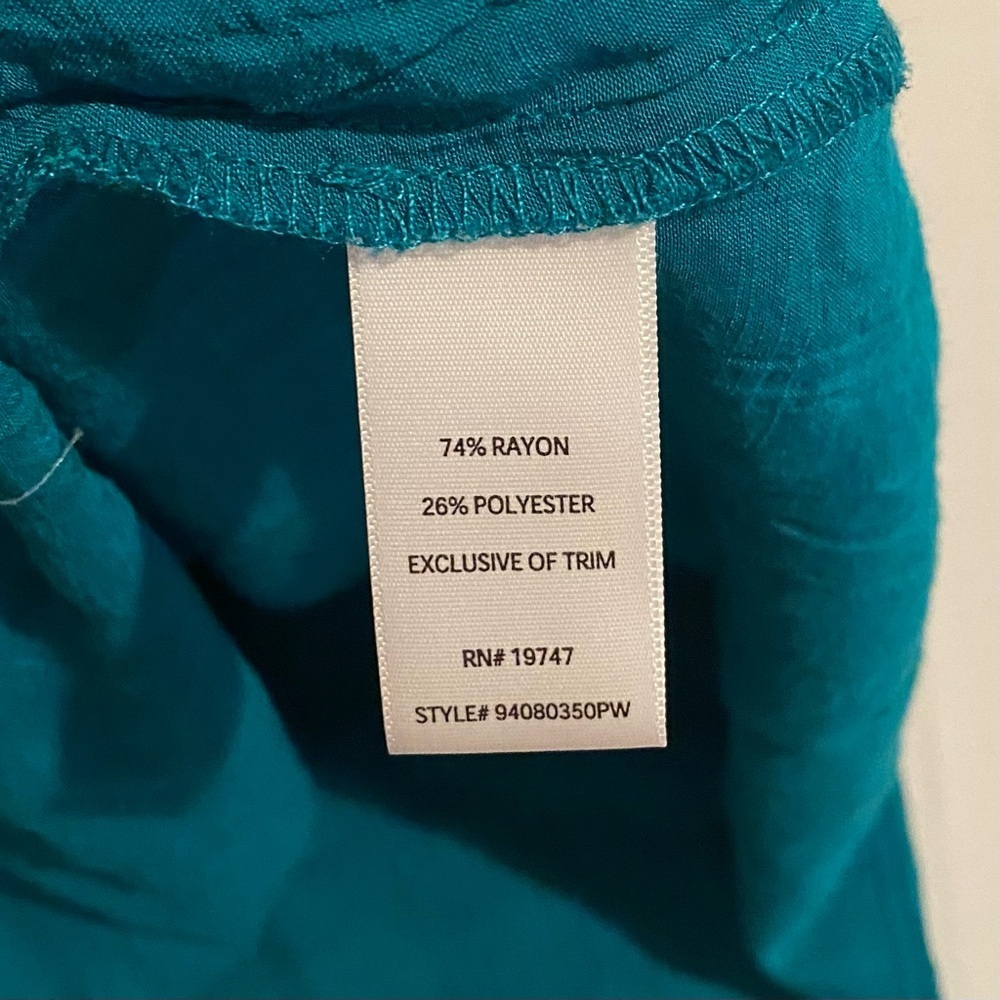Pioneer Woman Size M Teal Boho Dress with Embroidered Sleeves - Picture 7 of 7